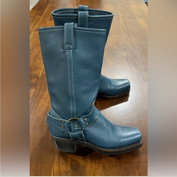 FRYE Rare Harness Teal Blue Boots Biker Motorcycle Moto Size 5.5 - Picture 12 of 12
